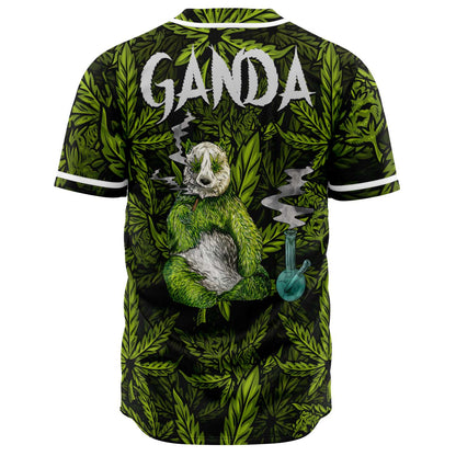 Green Cannabis Leaf Rave Baseball Jersey