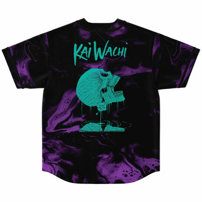 Kai Wachi Black Purple Swirling Liquid Rave Baseball Jersey