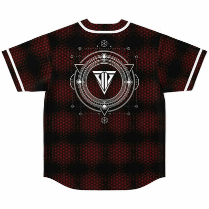 Treble Black Repeating Red Rave Baseball Jersey