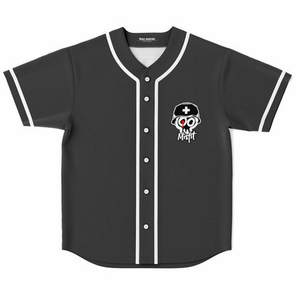 Ben Nicky Dark Charcoal Helmeted Skull Rave Baseball Jersey