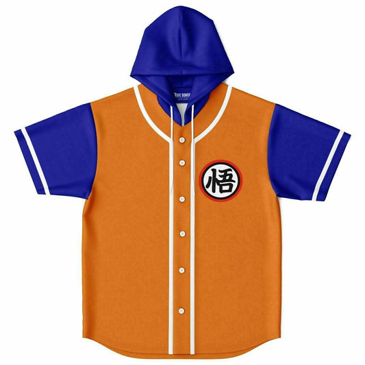 Orange Body Dragon Ball Rave Hooded Baseball Jersey