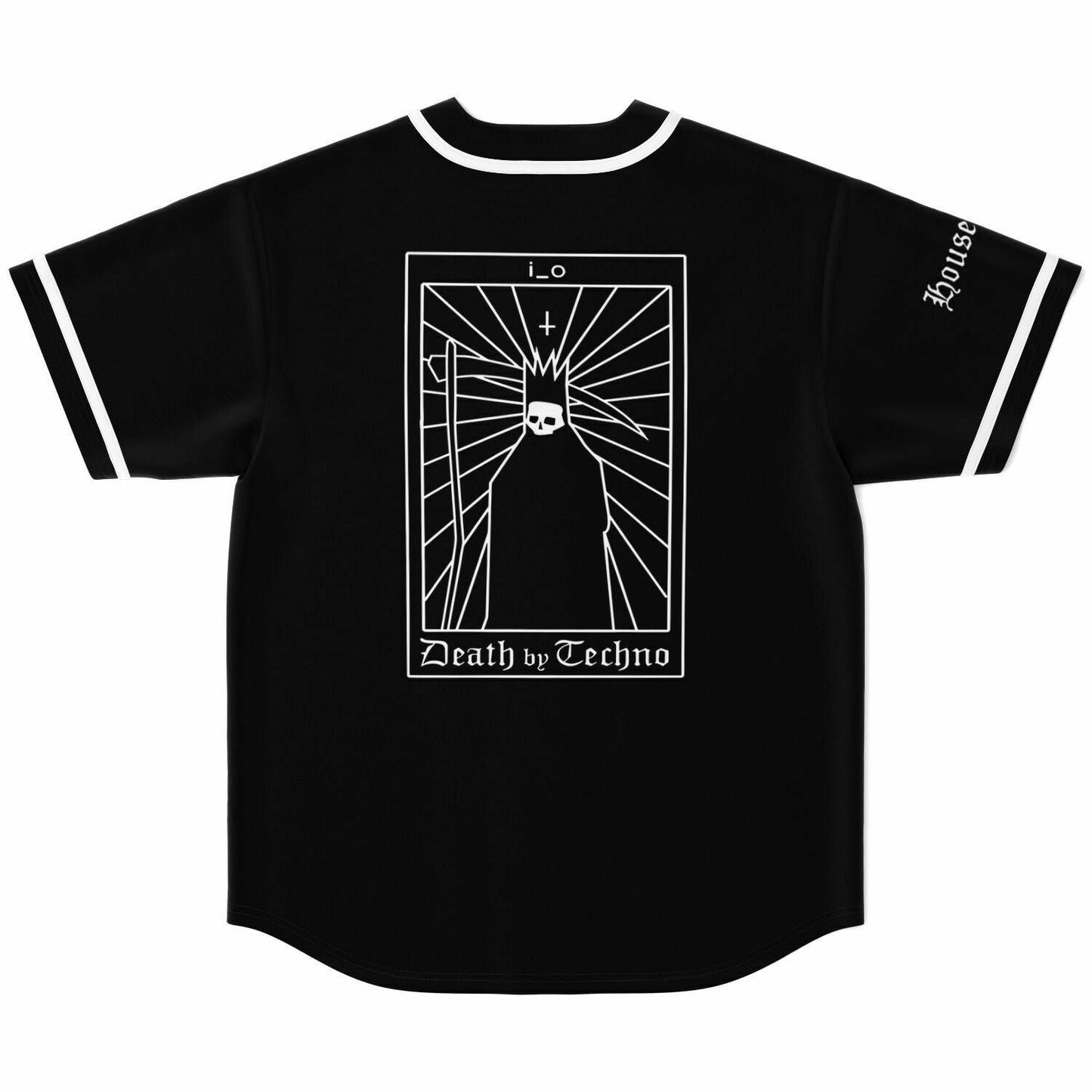 i_o Black Hand Drawn Rave Baseball Jersey