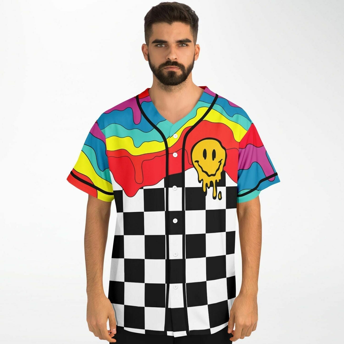 Rainbow Melting Rave Baseball Jersey