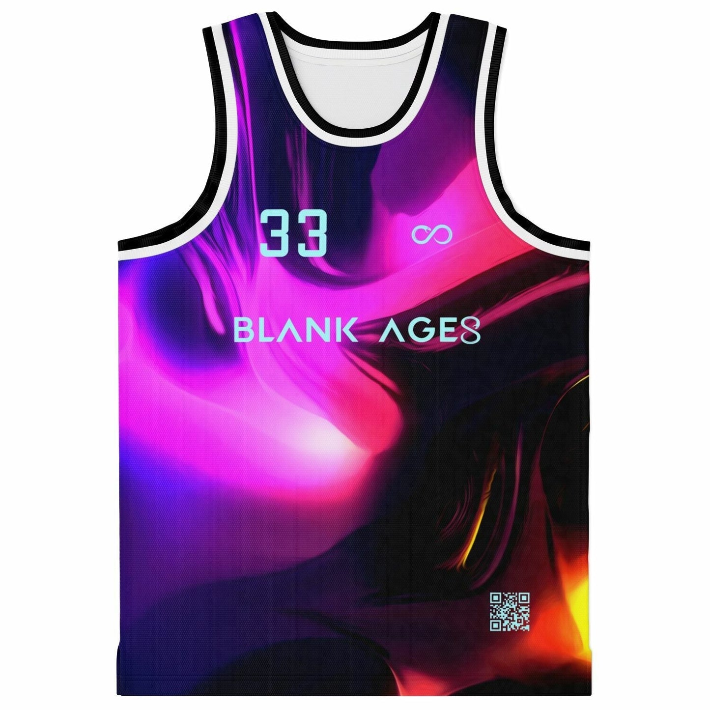 Black Abstract Iridescent Rave Basketball Jersey