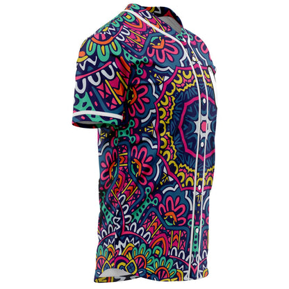 Psychedelic Mandala Rave Baseball Jersey