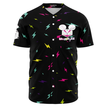 Black Scattered Lightning Rave Baseball Jersey