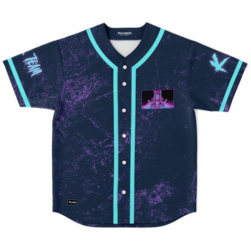 Kai Wachi Dark Navy Grunge Rave Baseball Jersey