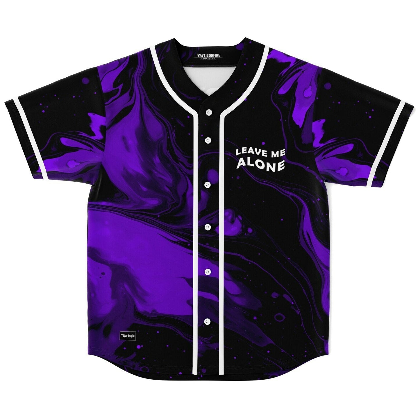 Black Swirling Purple Rave Baseball Jersey