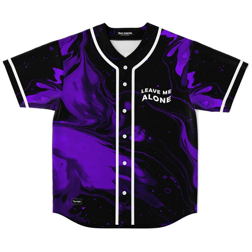 Black Swirling Purple Rave Baseball Jersey