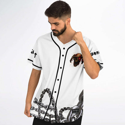 White Aged Skull Rave Baseball Jersey