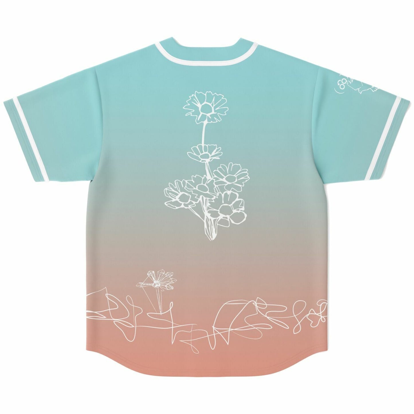 Porter Robinson Teal Coral Hand Drawn Rave Baseball Jersey