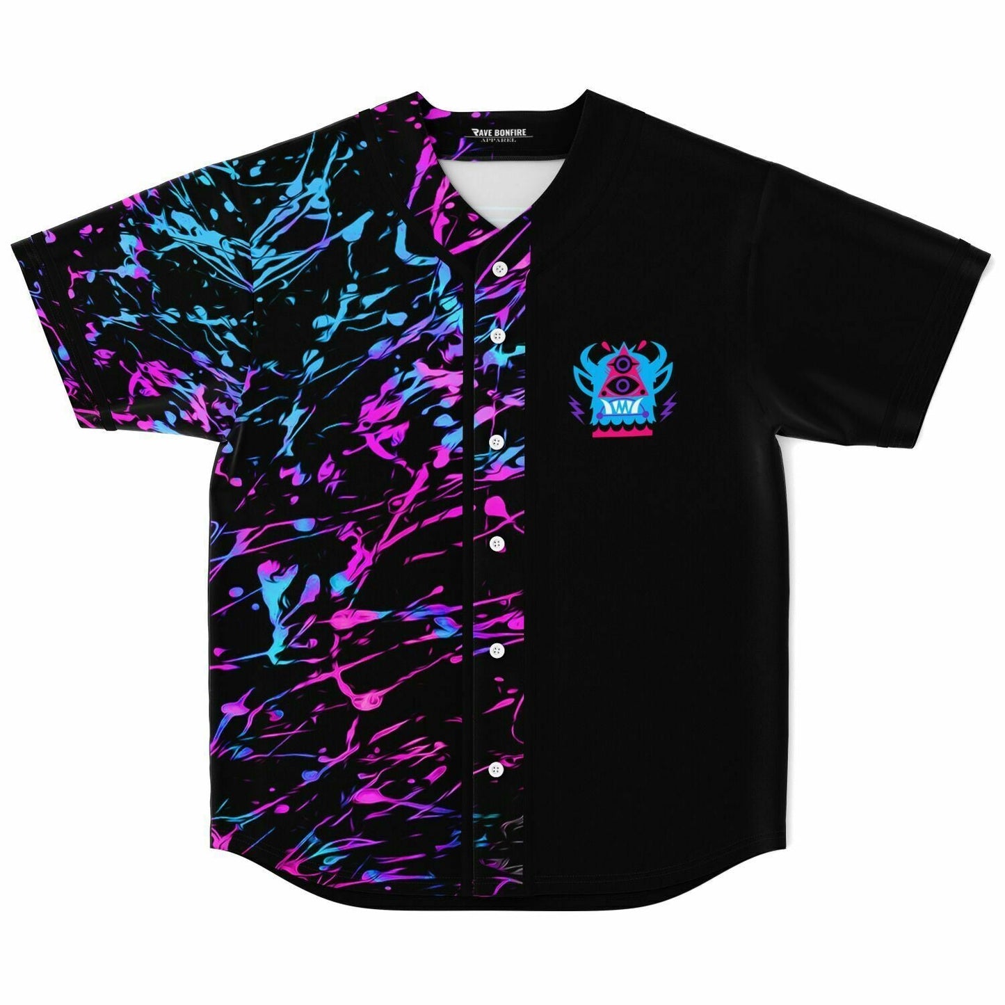 Jantsen Black Neon Paint Rave Baseball Jersey