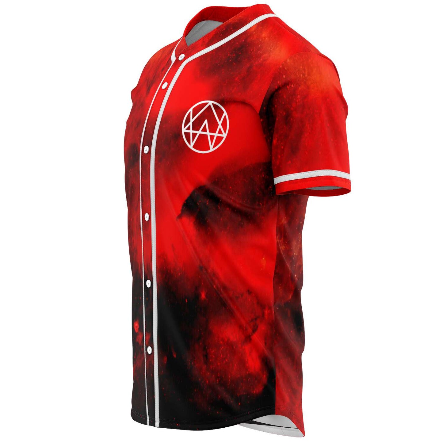 Bright Red Galaxy Rave Baseball Jersey