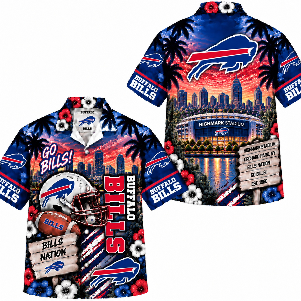 Buffalo Bills Go Bills Hawaiian Shirt