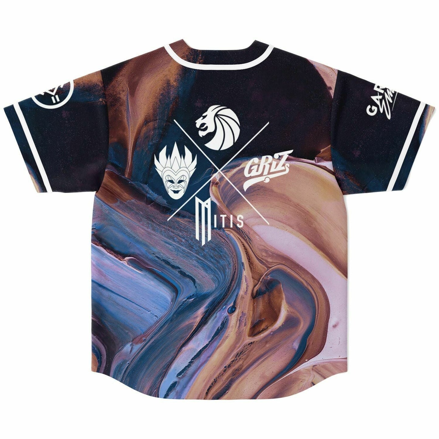 Seven Lions Navy Swirled Marble Rave Baseball Jersey
