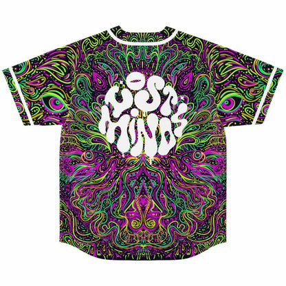 Black Dense Symmetrical Rave Baseball Jersey