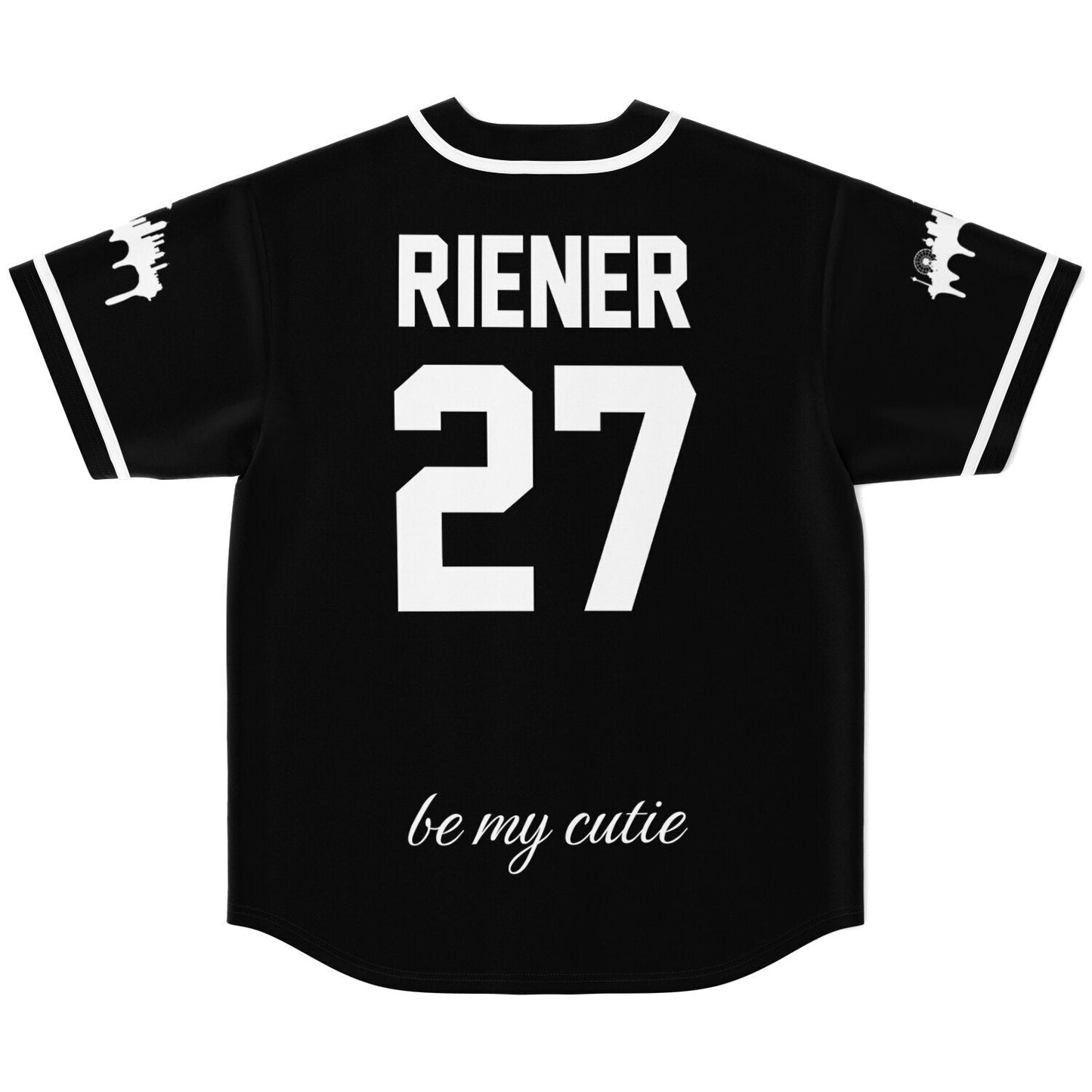 Black Minimal Team Rave Baseball Jersey