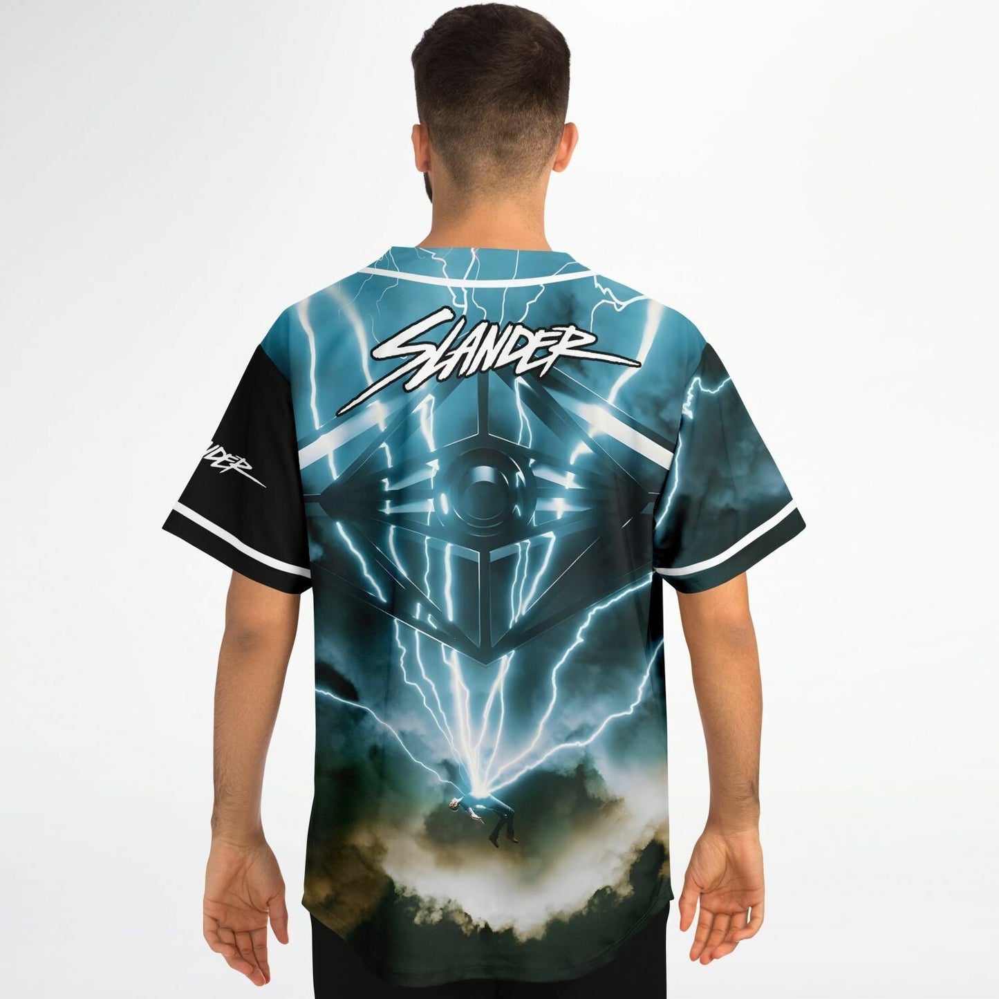 Slander Black Dark Stormy Rave Baseball Jersey