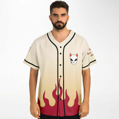 Cream White Fox Rave Baseball Jersey
