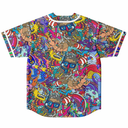 Teal Kaleidoscope Doodle Reversible Baseball Jersey