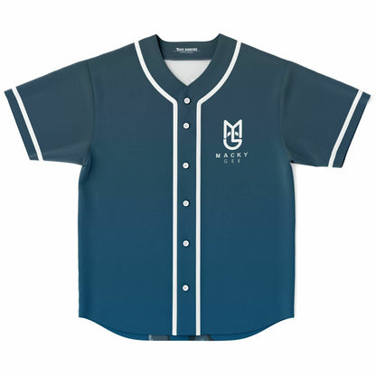 Macky Gee Teal Navy Rave Baseball Jersey