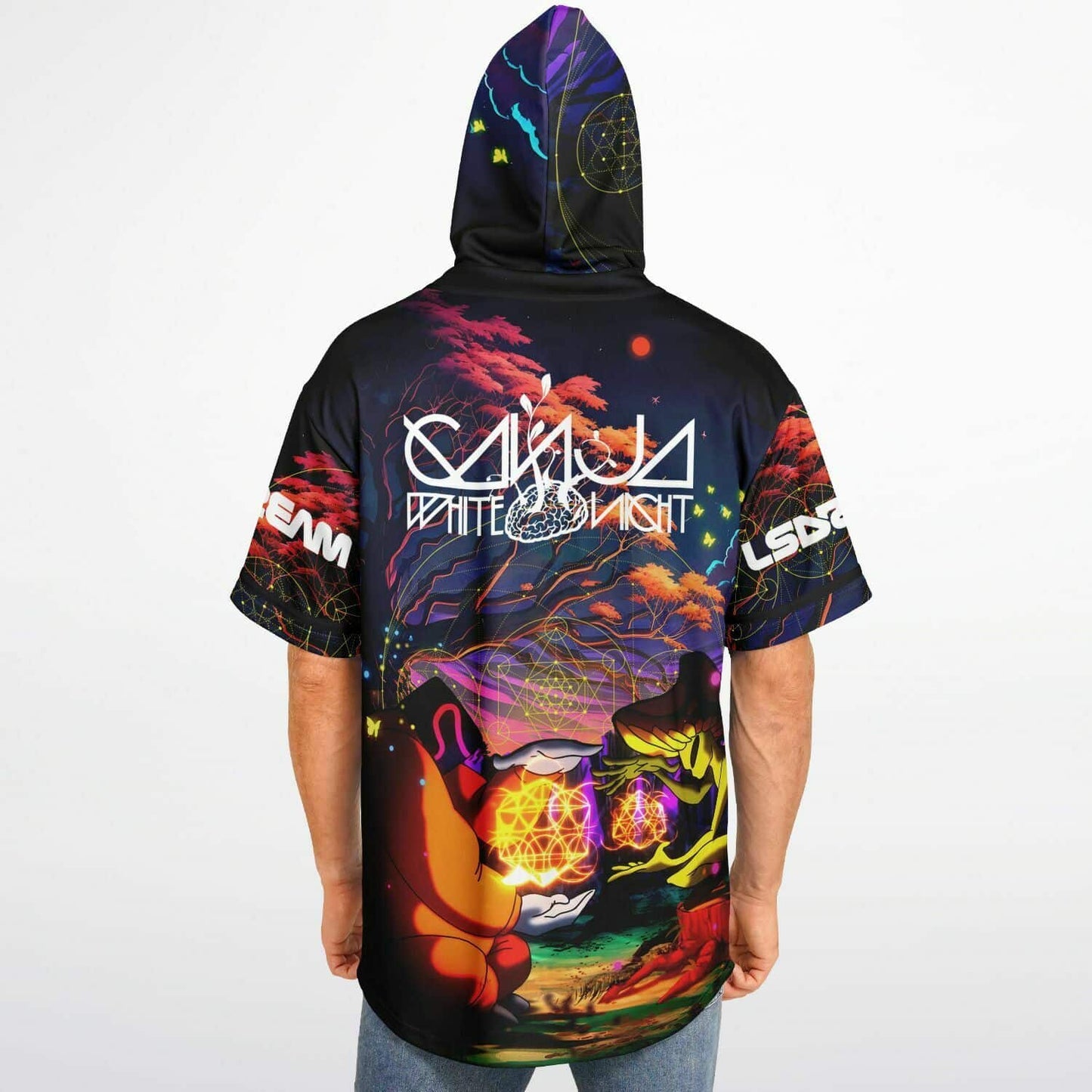 LSDREAM Black Psychedelic Surreal Rave Hooded Baseball Jersey