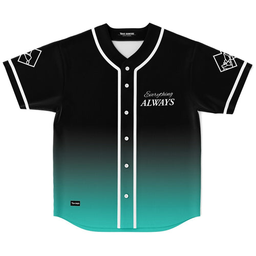 Dom Dolla Black Teal Text Based Rave Baseball Jersey