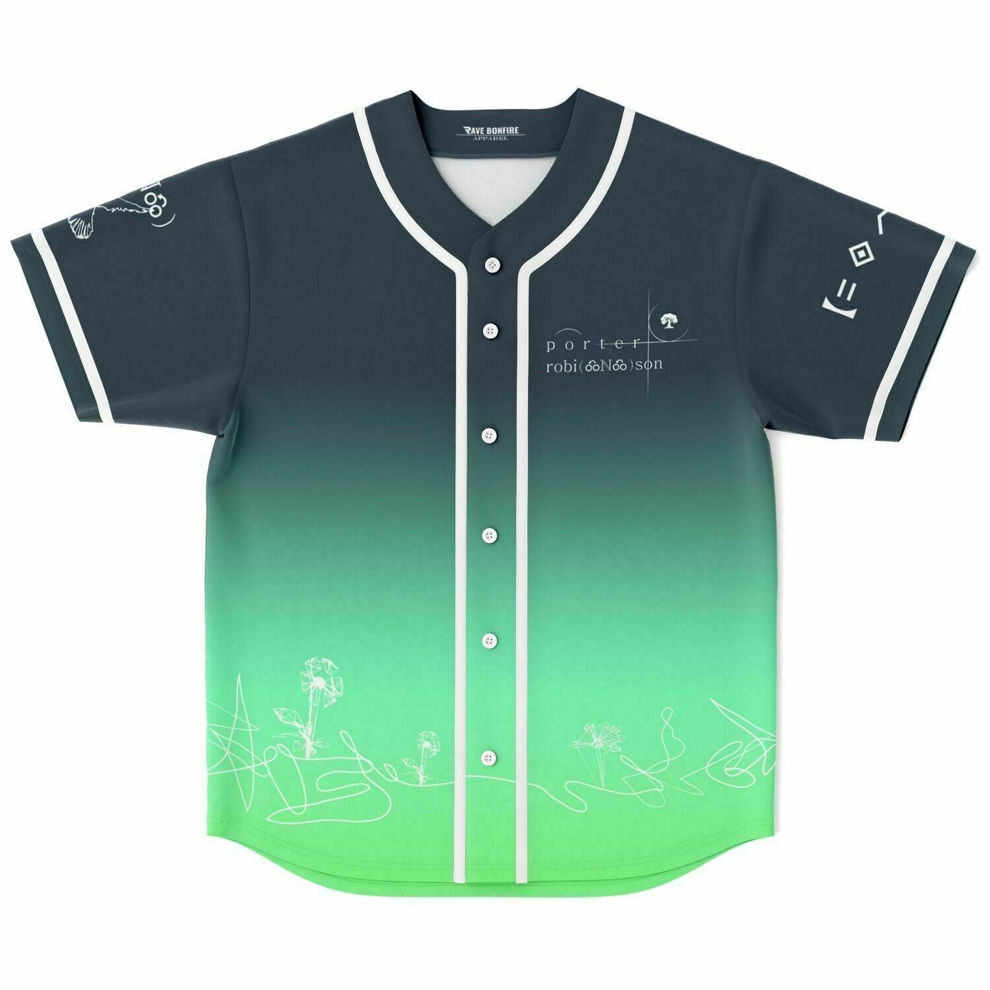 Porter Robinson Charcoal Navy Top Bottom Rave Baseball Jersey