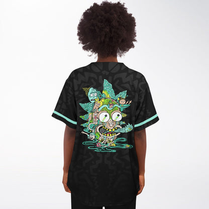 Black Abstract Doodle Rave Baseball Jersey