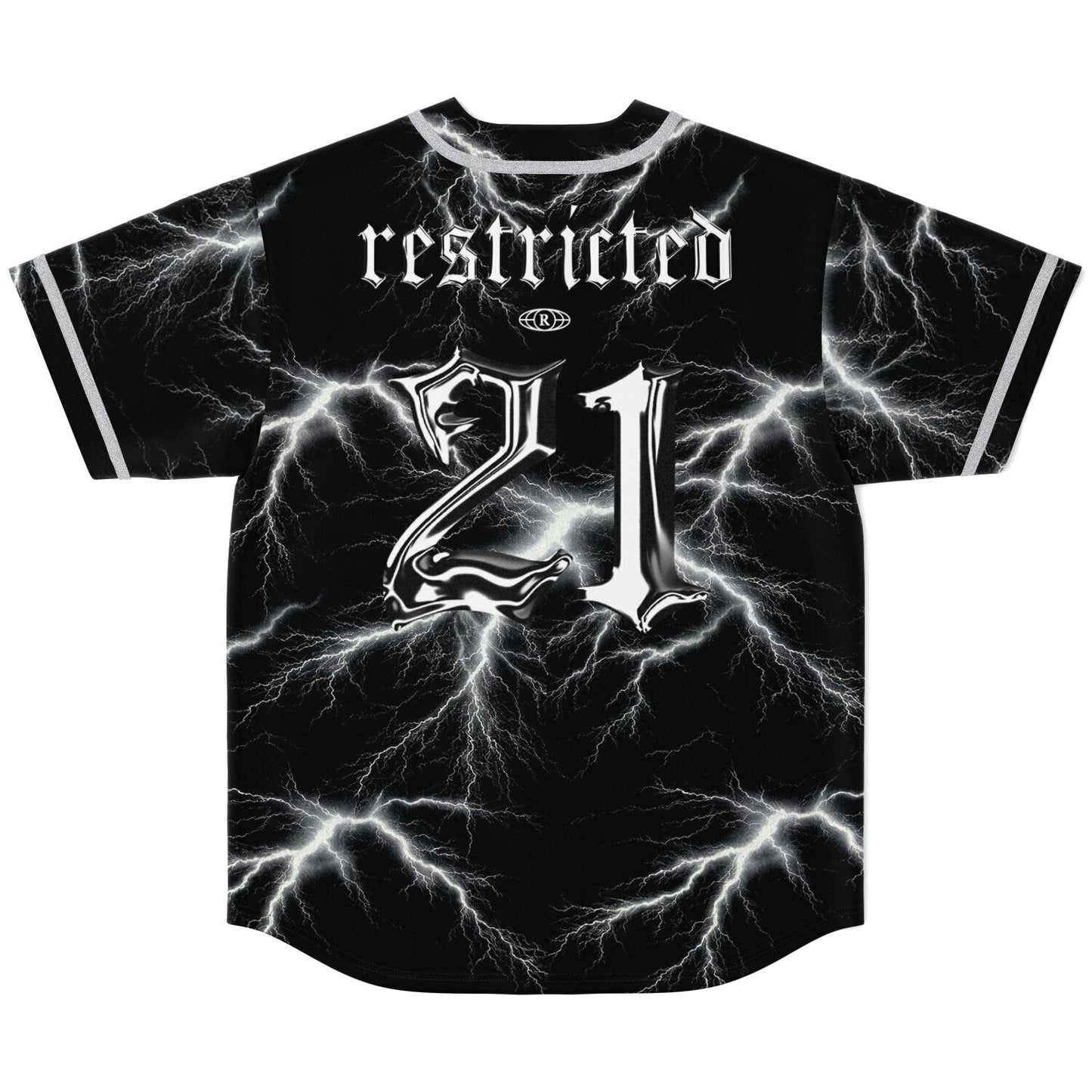 Black Electric Lightning Rave Baseball Jersey