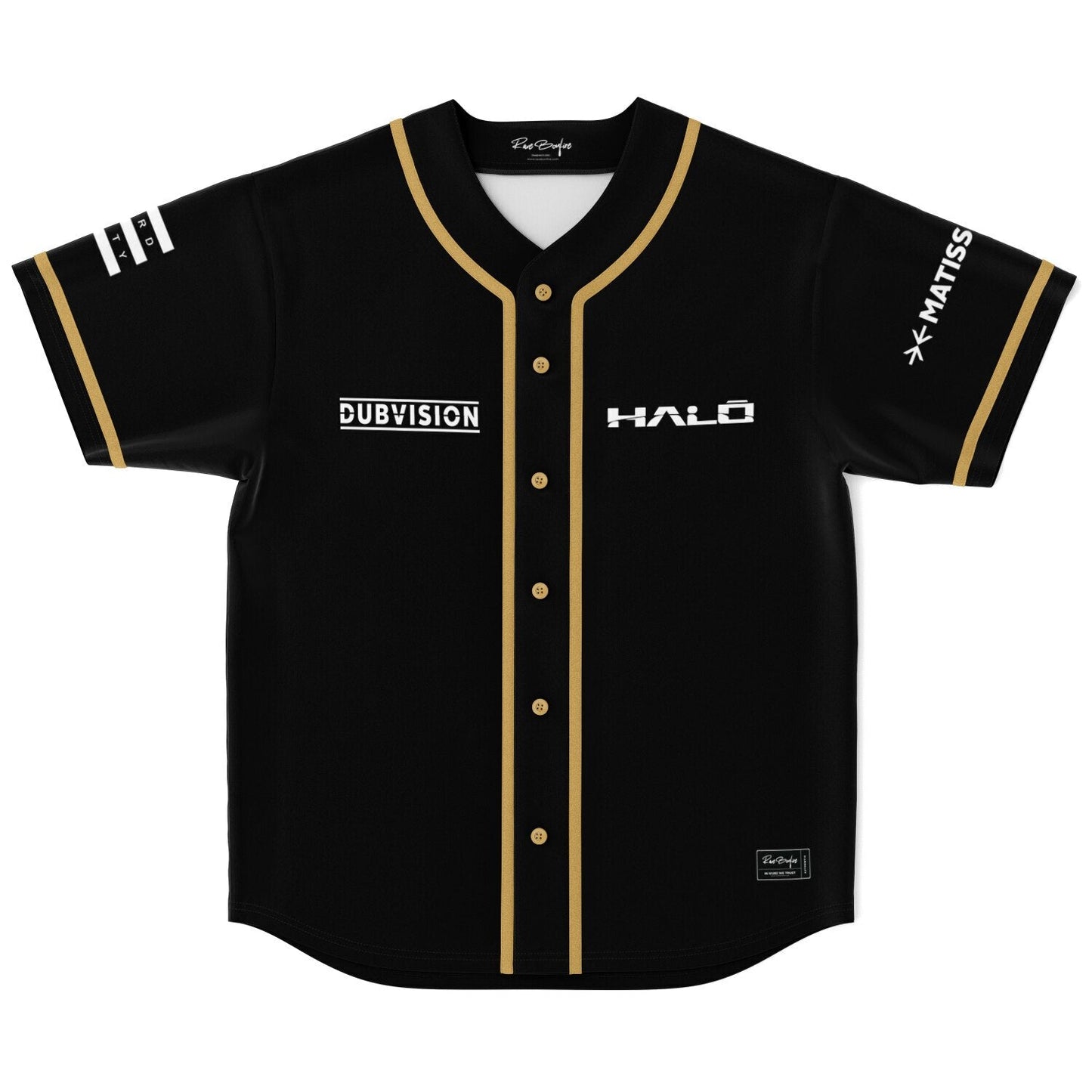 DubVision Black Plain Panels Rave Baseball Jersey