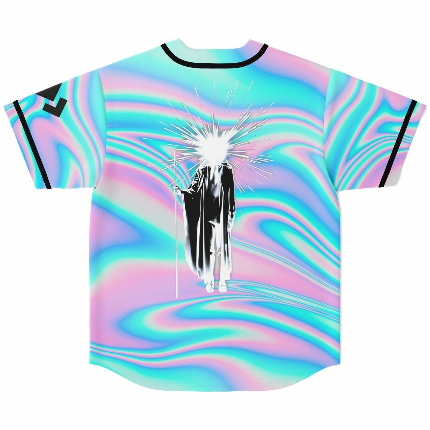 Pastel Holographic Swirling Marble Rave Baseball Jersey