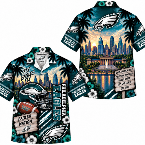 Philadelphia Eagles Tropical Aloha Hawaiian Shirt
