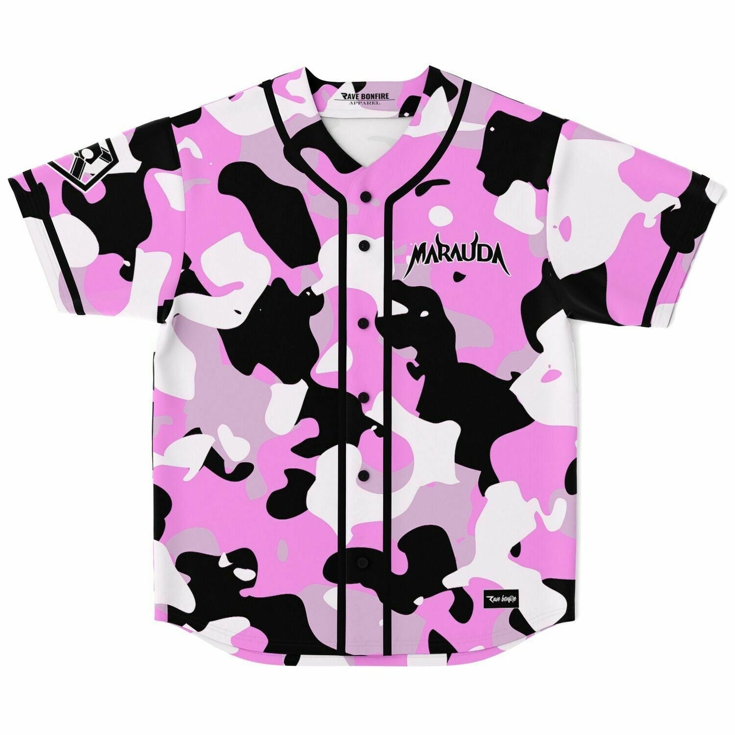 Marauda Pink Camo Rave Baseball Jersey