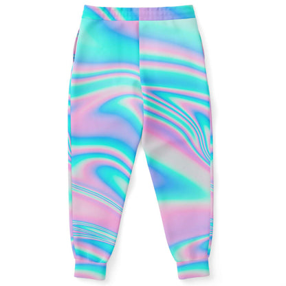Pastel Holographic Iridescent Liquid Rave Joggers