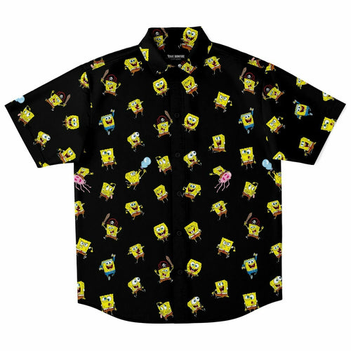 Spongebob Mood Short Sleeve Button Down Shirt