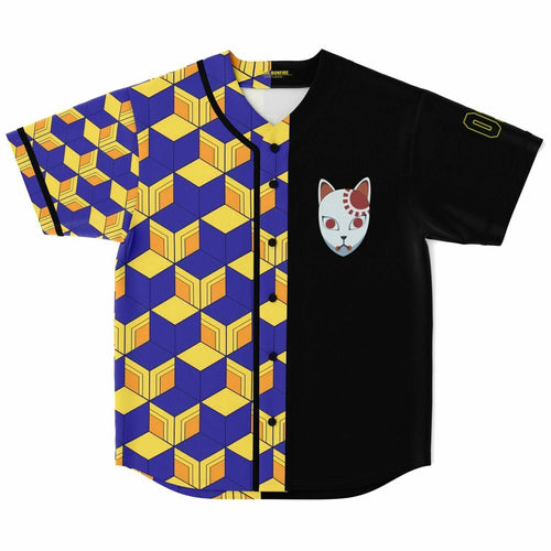 Purple Yellow Geometric Rave Baseball Jersey