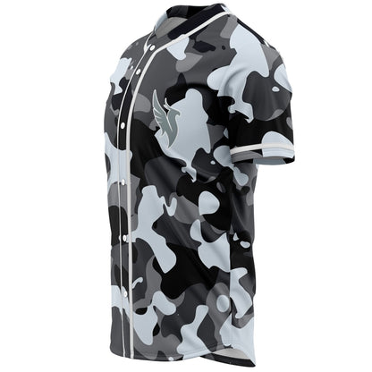 Black Camouflage Rave Baseball Jersey