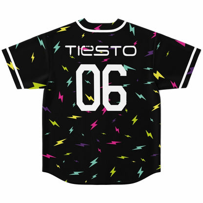 Tiesto Black Scattered Lightning Rave Baseball Jersey