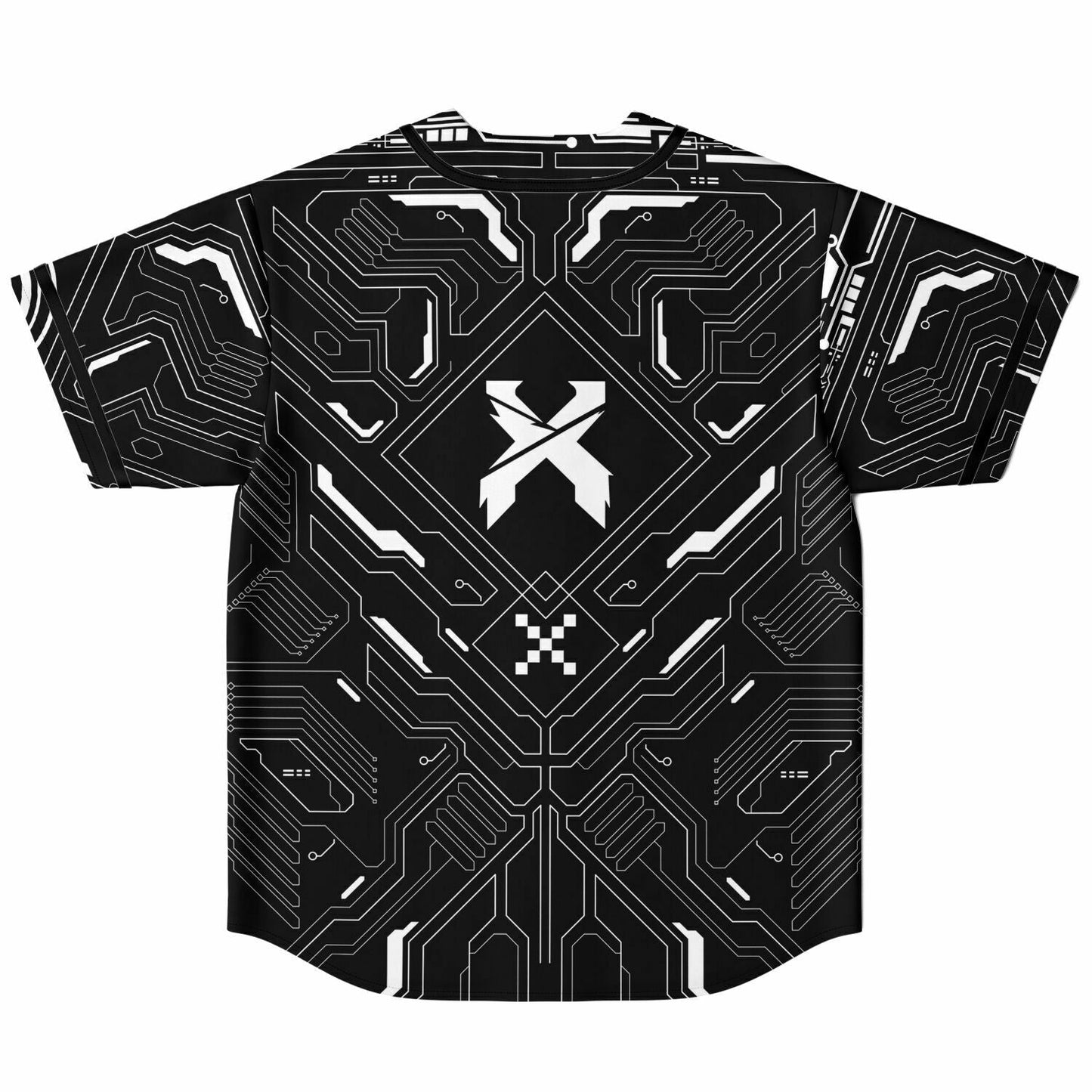 Black & Pink Cyberpunk Circuit Reversible Baseball Jersey