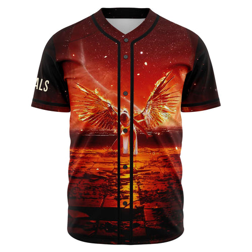 Illenium Fiery Red Flaming Phoenix Rave Baseball Jersey