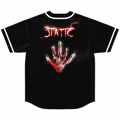 Black Glowing Red Rave Baseball Jersey