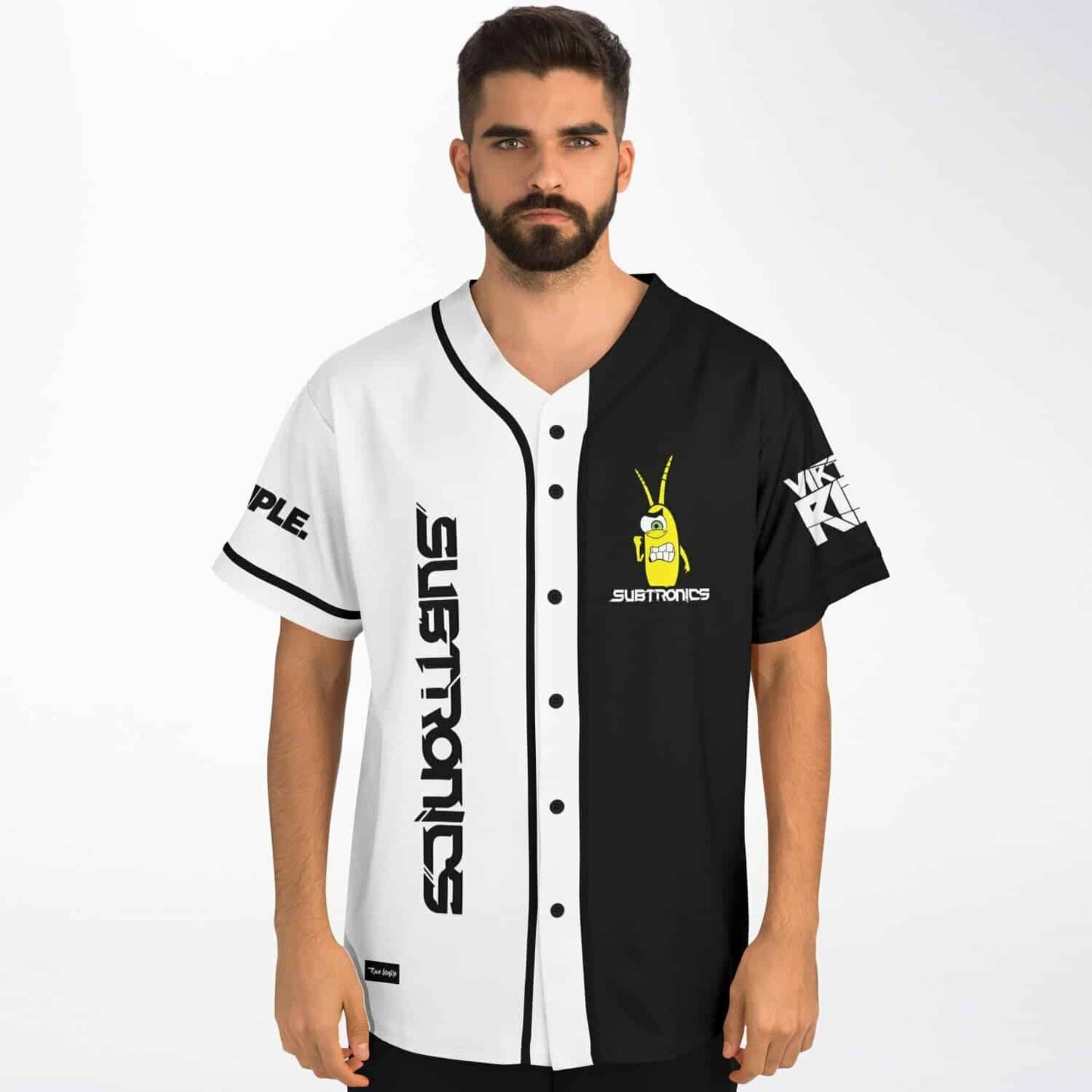 Subtronics Half Black Yellow One Rave Baseball Jersey