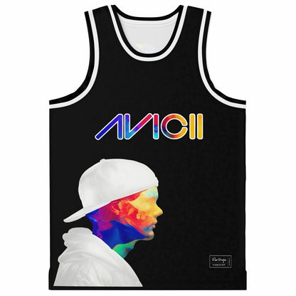 Avicii Black Body Wordmark Logo Rave Basketball Jersey