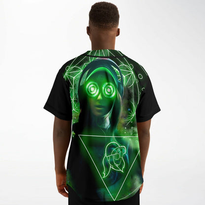 REZZ Black Bright Green Rave Baseball Jersey