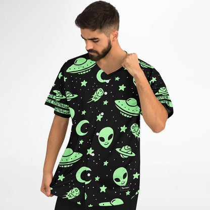 Black Aliens Rave Baseball Jersey