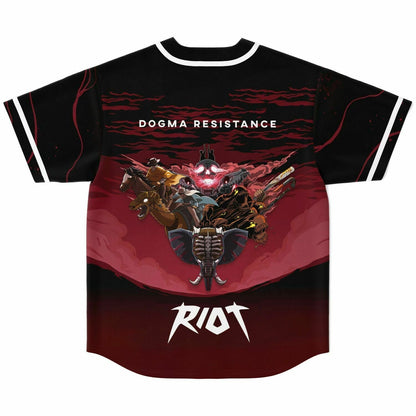 RIOT Black Marbled Red Rave Baseball Jersey