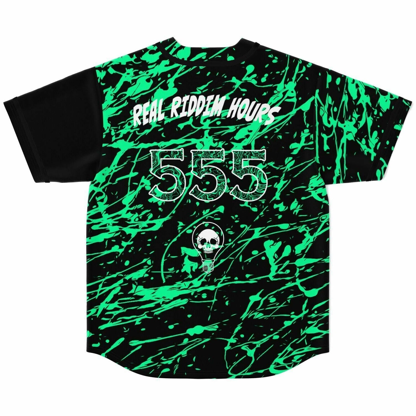Flipswitch Black Neon Green Splatter Rave Baseball Jersey