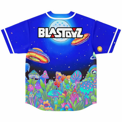 Blastoyz Royal Blue Psychedelic Glowing Rave Baseball Jersey