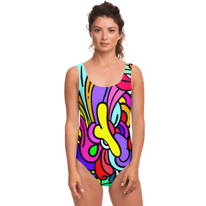 Bright Rainbow Bold Abstract Rave Swimsuit